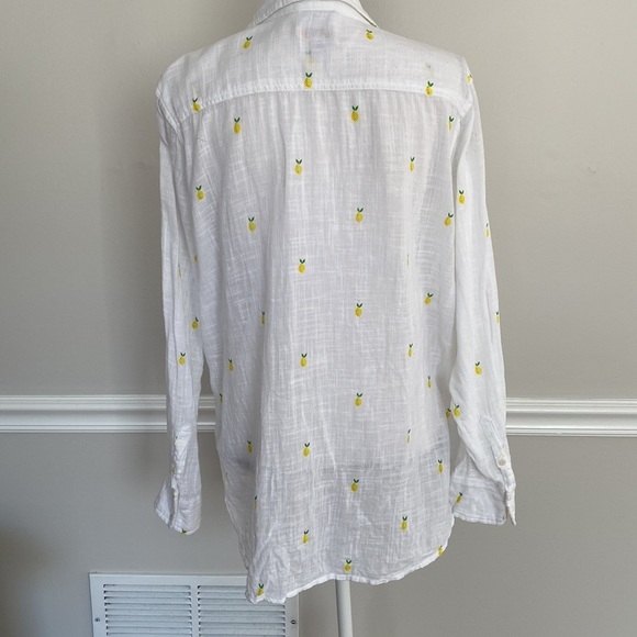 Merona White Pineapple Button Shirt Size XL - Picture 4 of 14